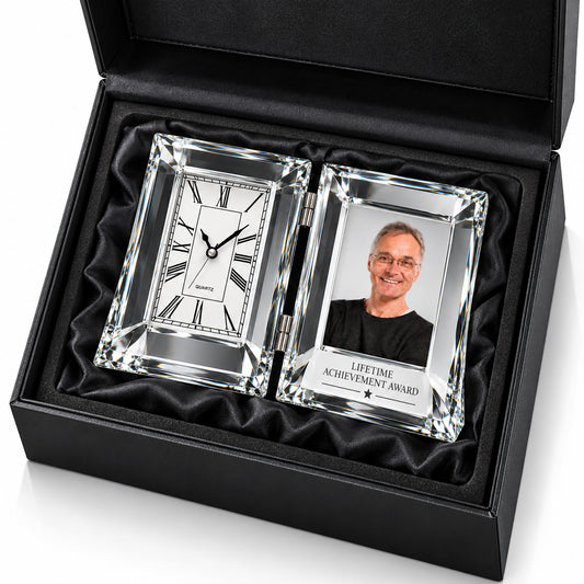 Silver Memories | Personalized Retirement Photo Frame Clock