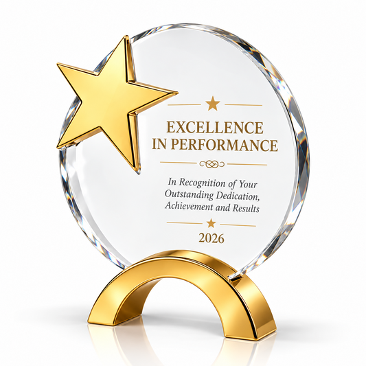 Golden Orbit | Custom Crystal Star Performer Award