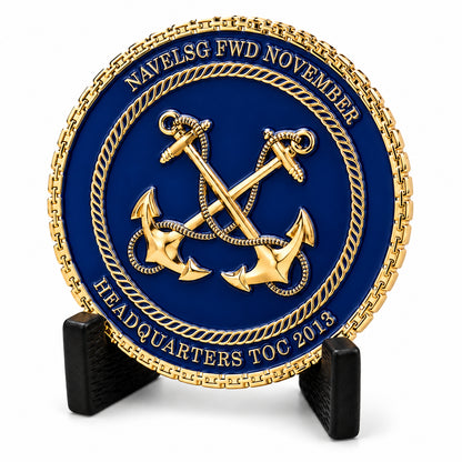Navy Gold | Custom Navy Challenge Coin Gold Naval Command Recognition