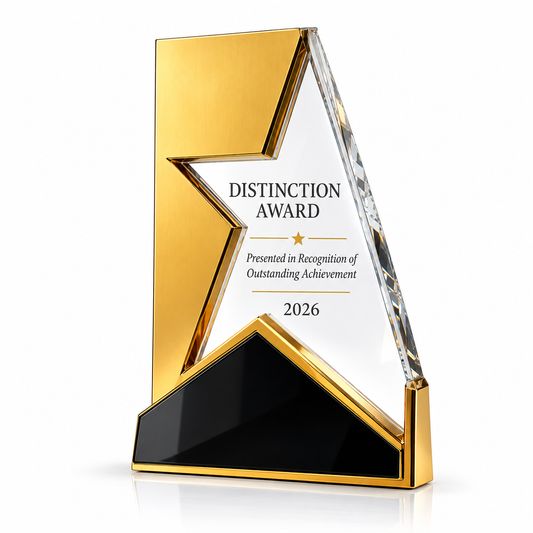 Star Crest | Excellence Achievement Crystal Award