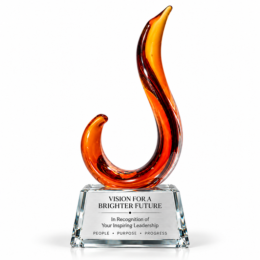 Ember Curve | Custom Art Glass Recognition Award
