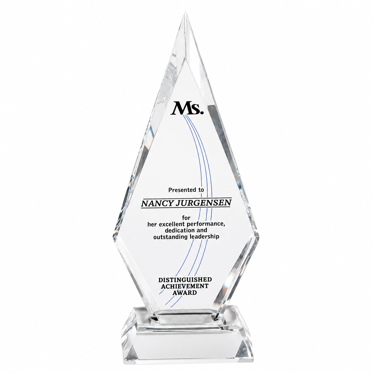 Personalized Solitaire Crystal Award