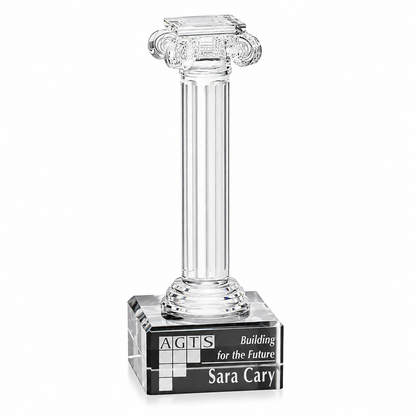 Personalized Engraved Ionic Column Crystal Award