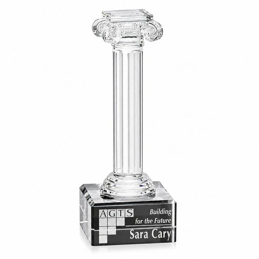 Personalized Engraved Ionic Column Crystal Award