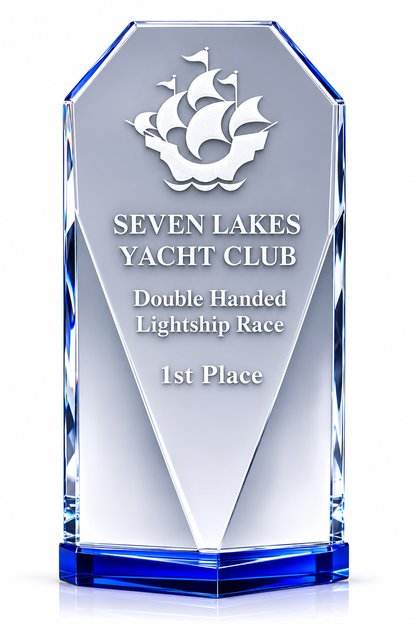 Personalized Engraved Blue Diamond Crystal Award
