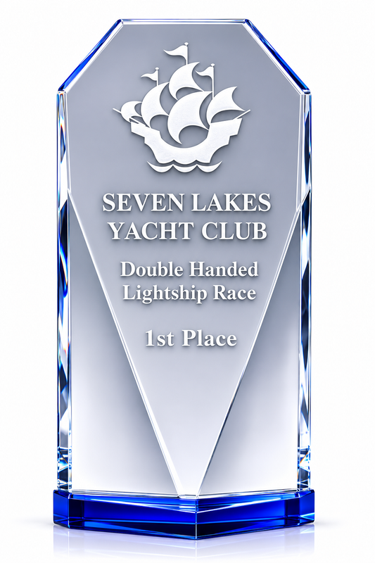 Personalized Engraved Blue Diamond Crystal Award