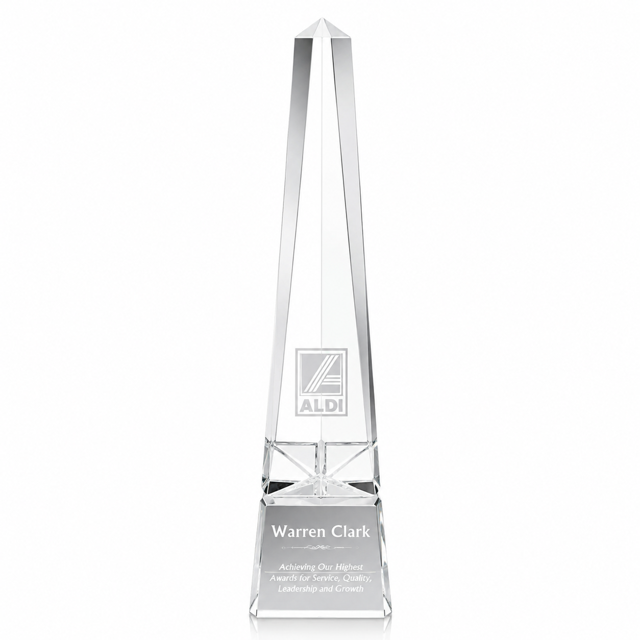 Personalized Everest Obelisk Crystal Award Trophy