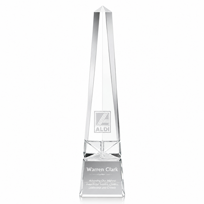 Personalized Everest Obelisk Crystal Award Trophy