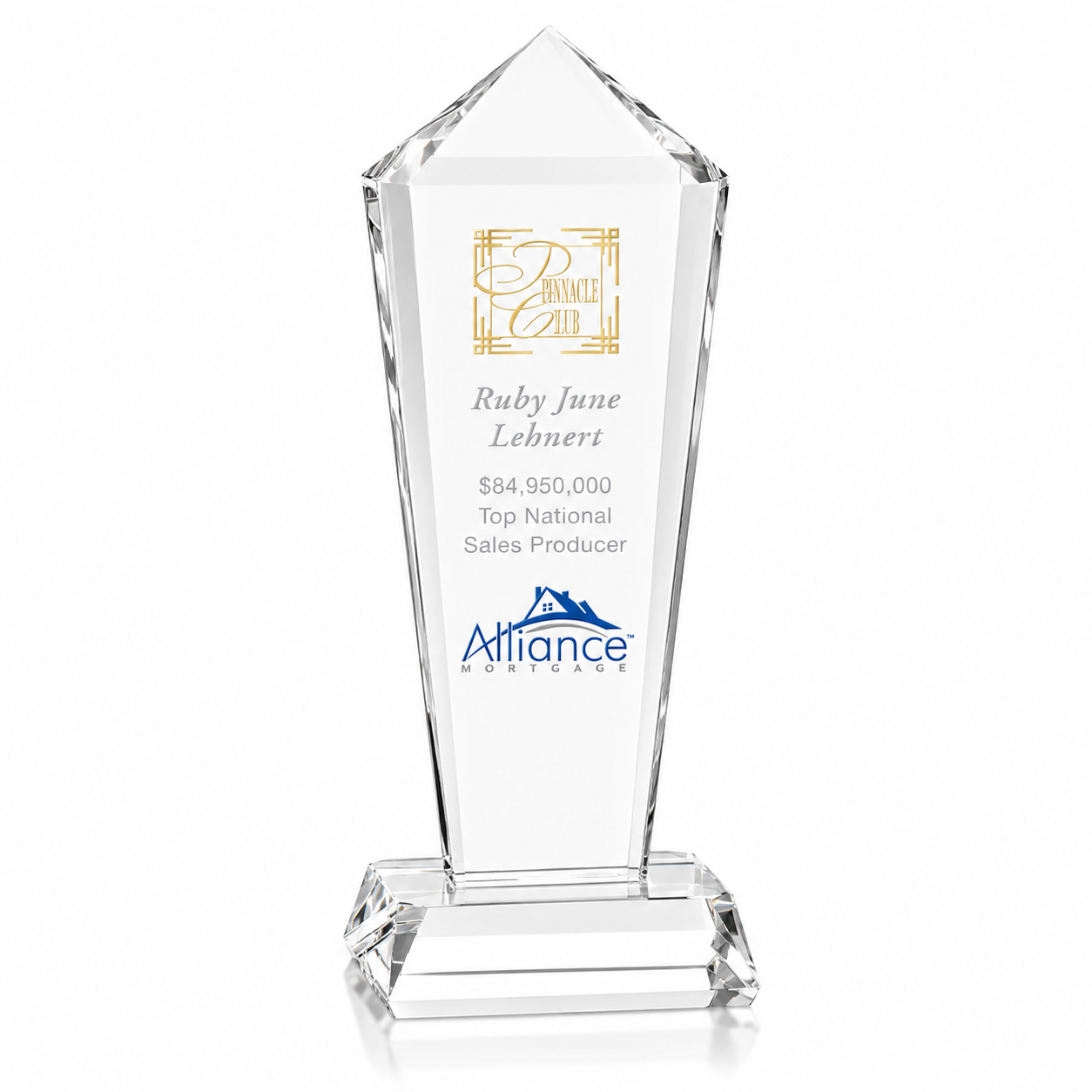 Personalized Epic Peak Crystal Award Trophy with Engraving