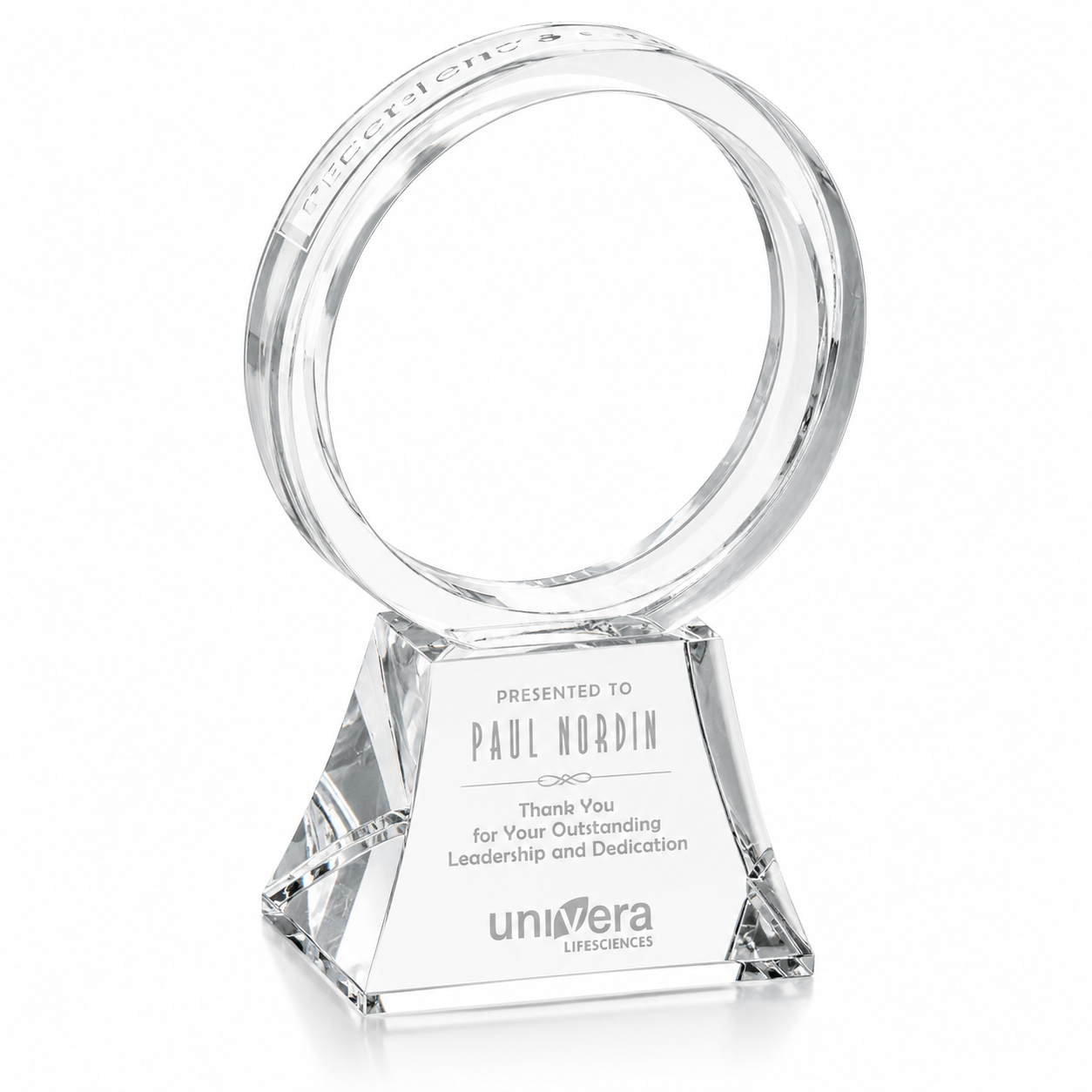 Personalized Corona Crystal Award Trophy with Custom Engraving