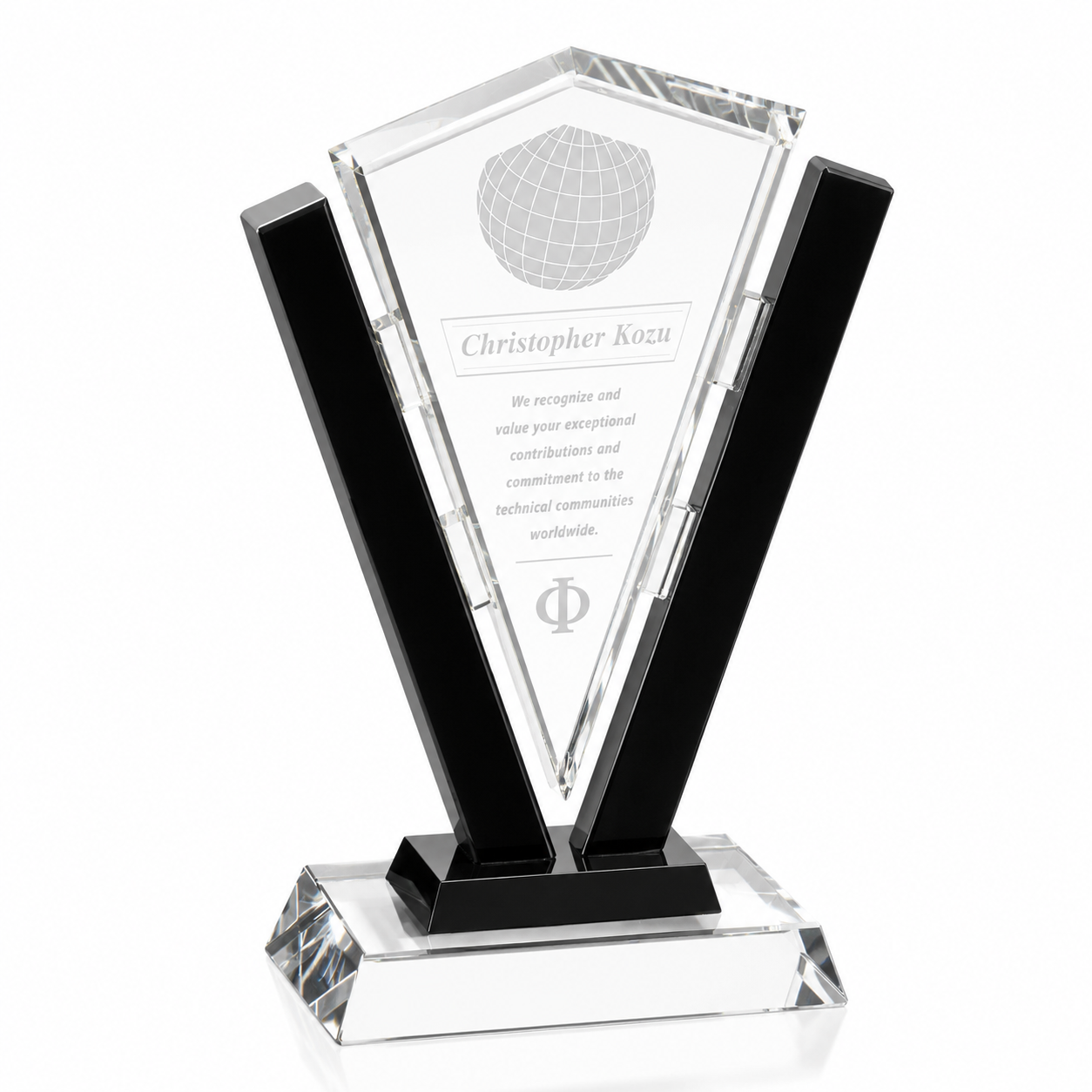 Personalized Conquest Crystal Award Trophy