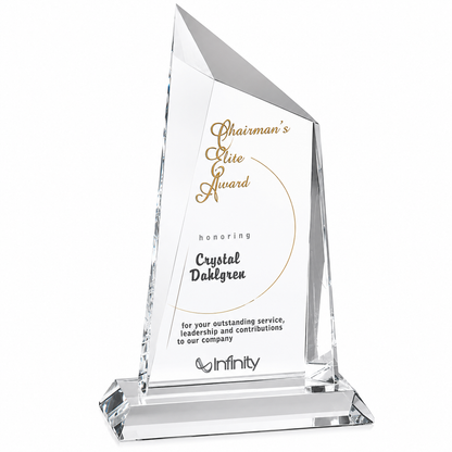 Personalized Cathedral Peak Crystal Award Trophy