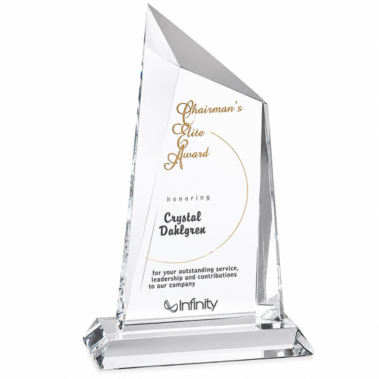 Personalized Cathedral Peak Crystal Award Trophy