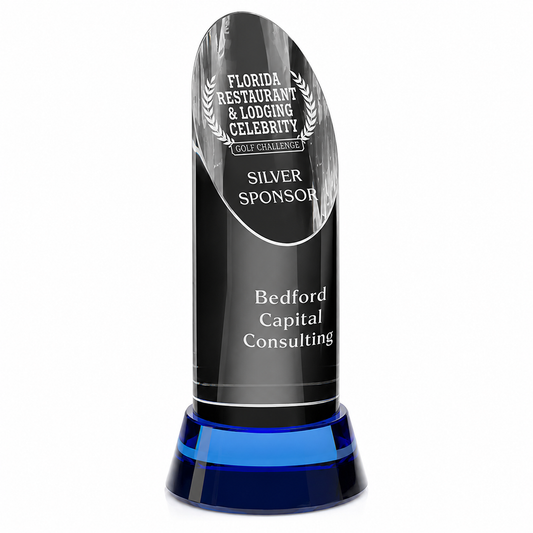 Personalized Vinton Indigo Crystal Award Trophy