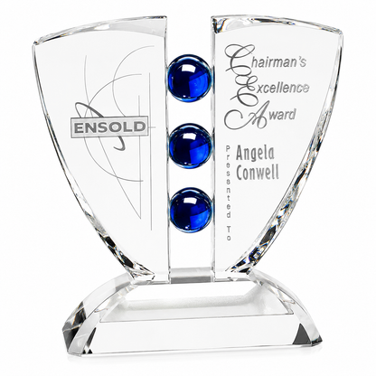 Personalized Pinion Indigo Crystal Award Trophy