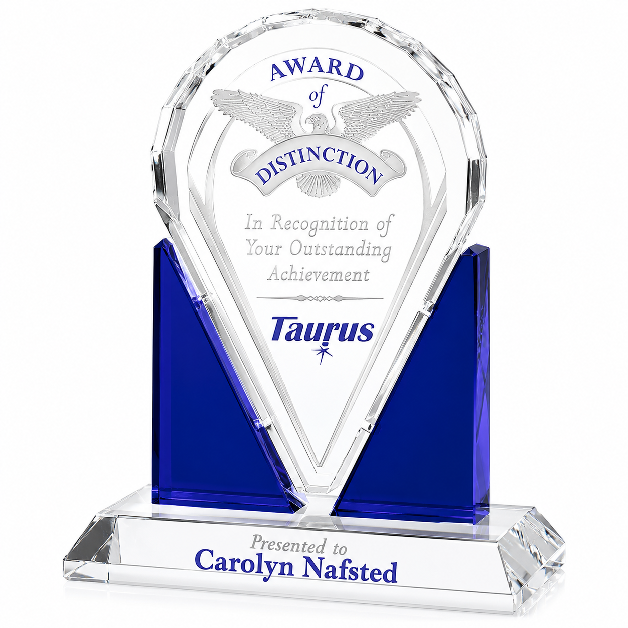 Personalized Distinction Crystal Award Trophy