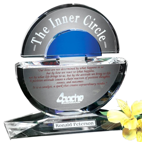 Personalized Concentric Crystal Award Trophy