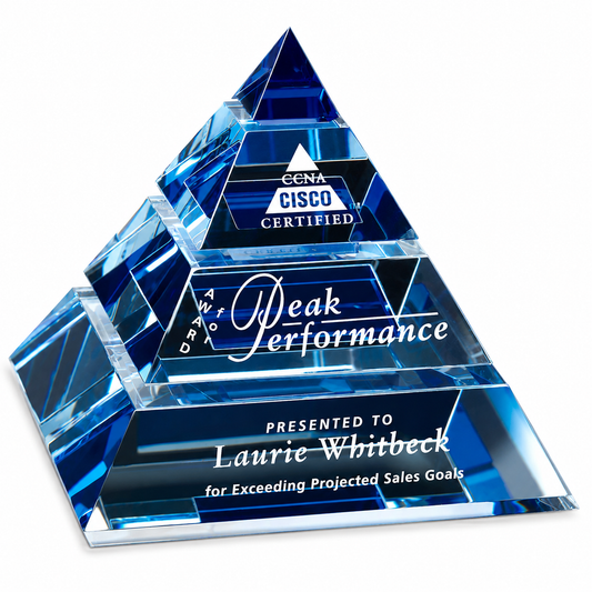 Personalized Apogee Pyramid Crystal Award Trophy