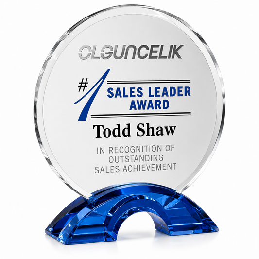 Personalized  Greenbrier Indigo Circle Award