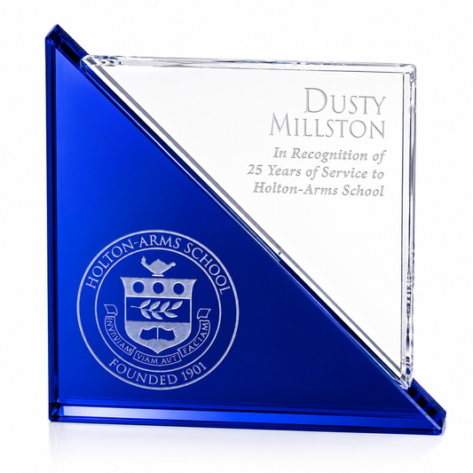 Personalized Blue Crystal Acclaim Award