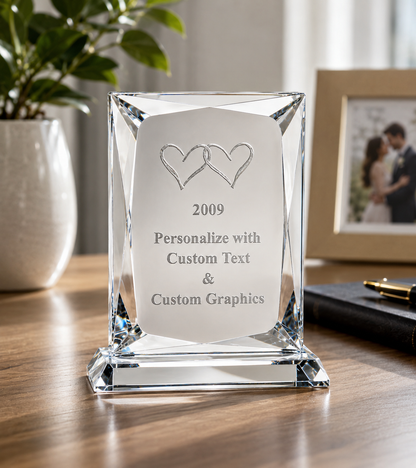 Personalized  Square Plate Crystal Award