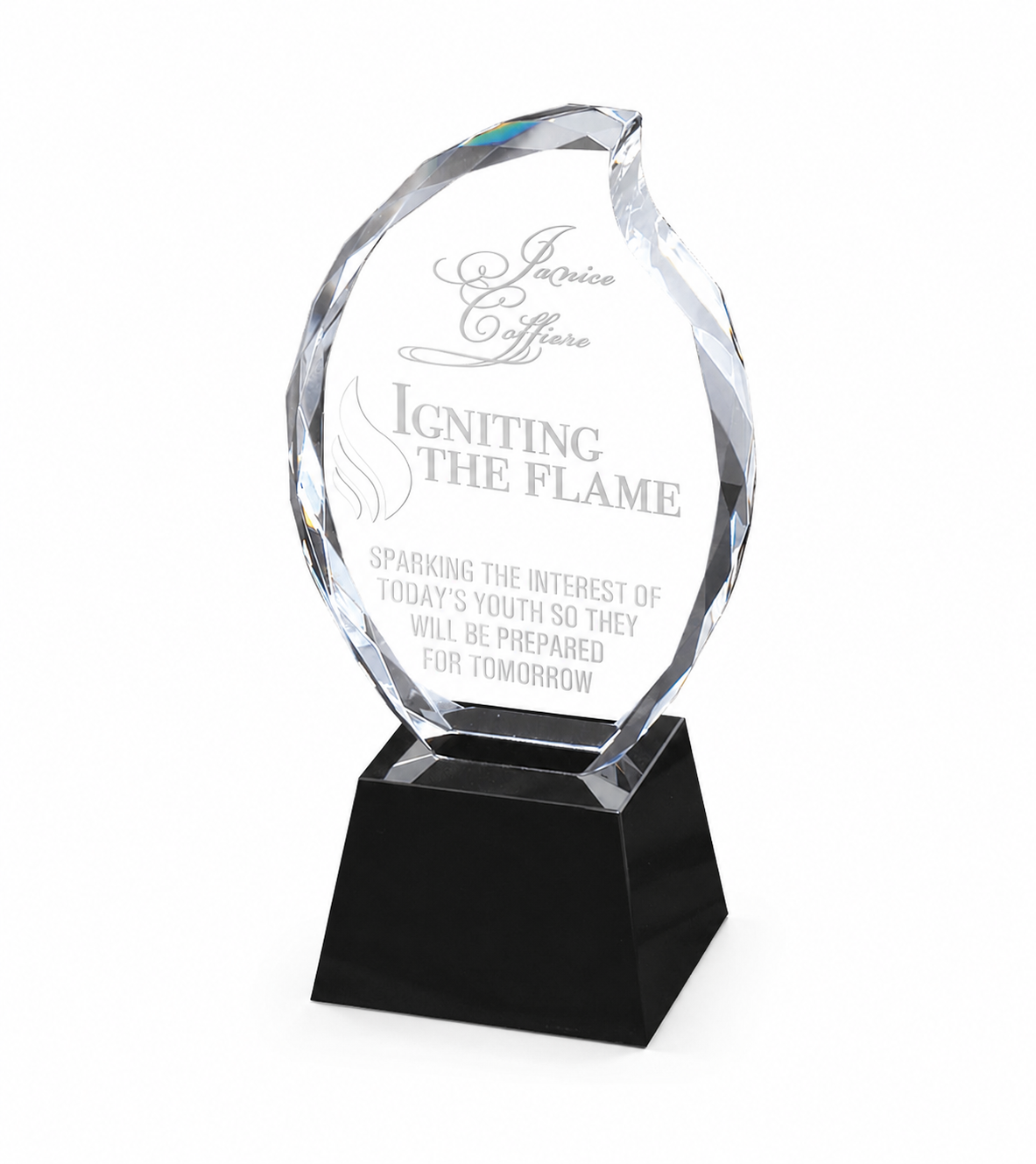 Optical Flame Crystal Award – Personalized Engraved Trophy