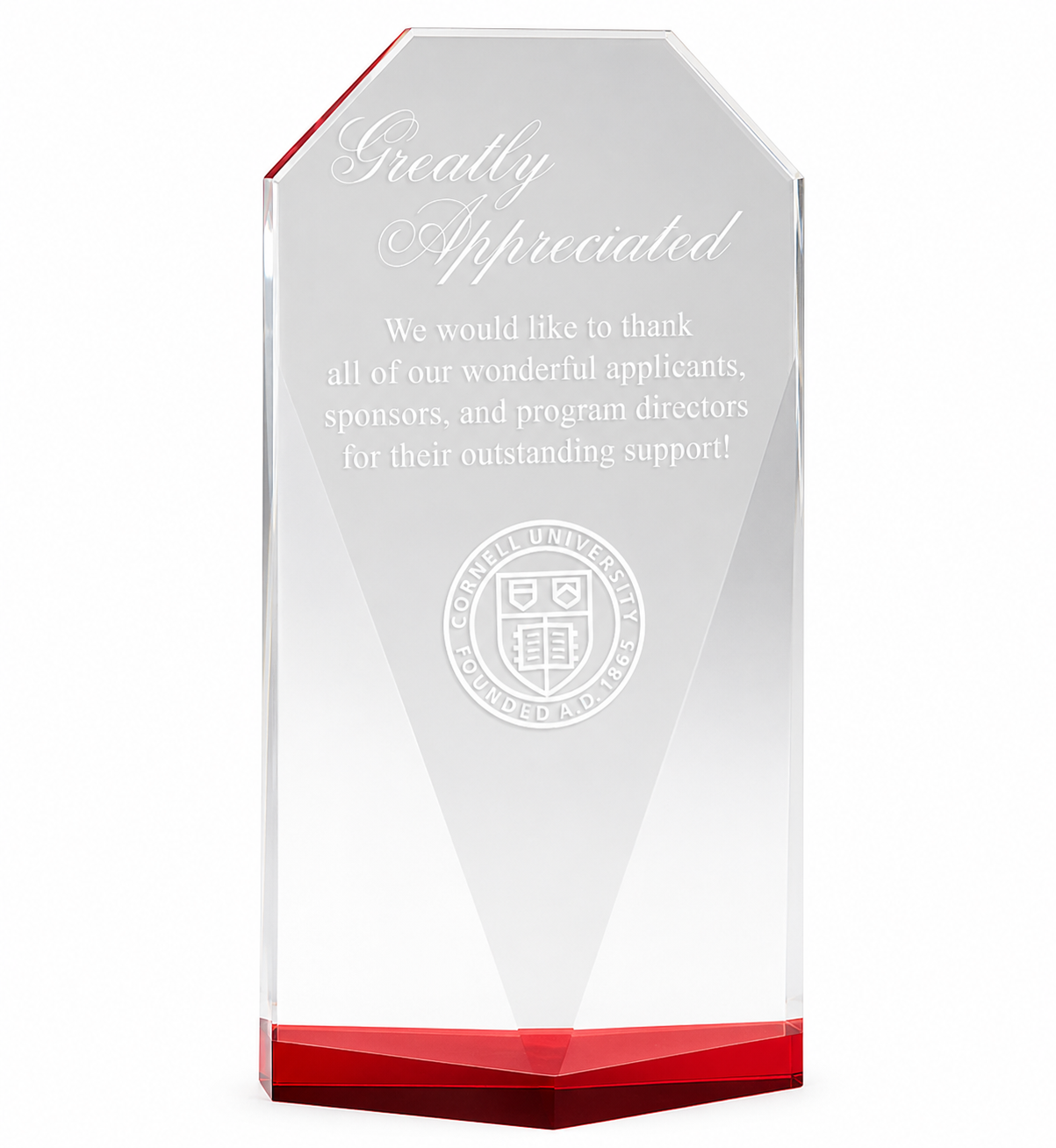 Red Diamond Crystal Award – Personalized Engraved Trophy