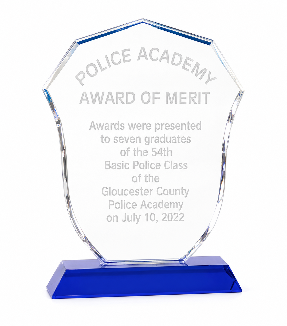Personalized Engraved Police Badge Crystal Award
