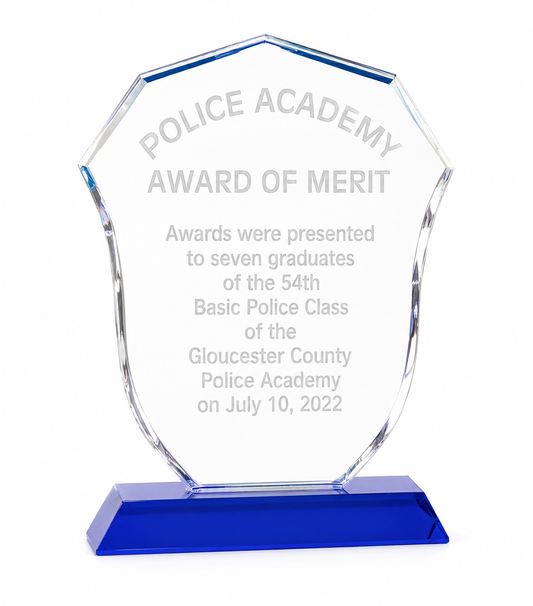 Personalized Engraved Police Badge Crystal Award