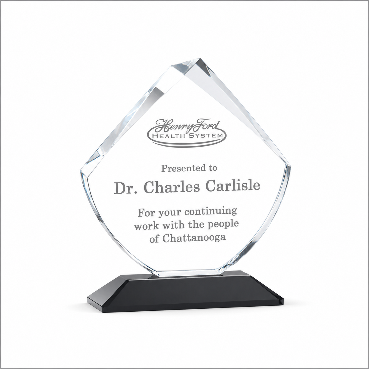 Optical Triangle Crystal Award – Personalized Engraved Trophy