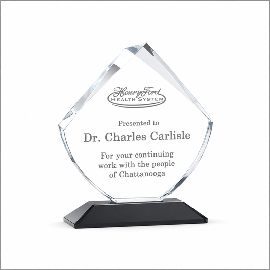 Optical Triangle Crystal Award – Personalized Engraved Trophy