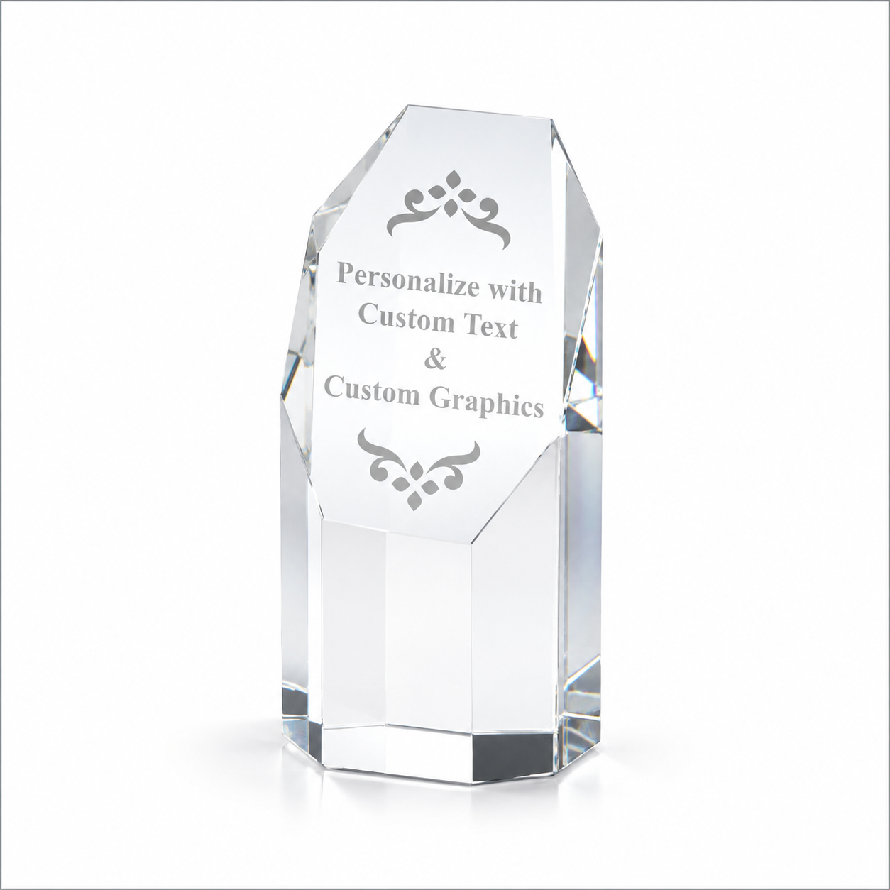 Octagon Tower Crystal Award – Personalized Engraved Trophy