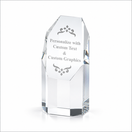 Octagon Tower Crystal Award – Personalized Engraved Trophy