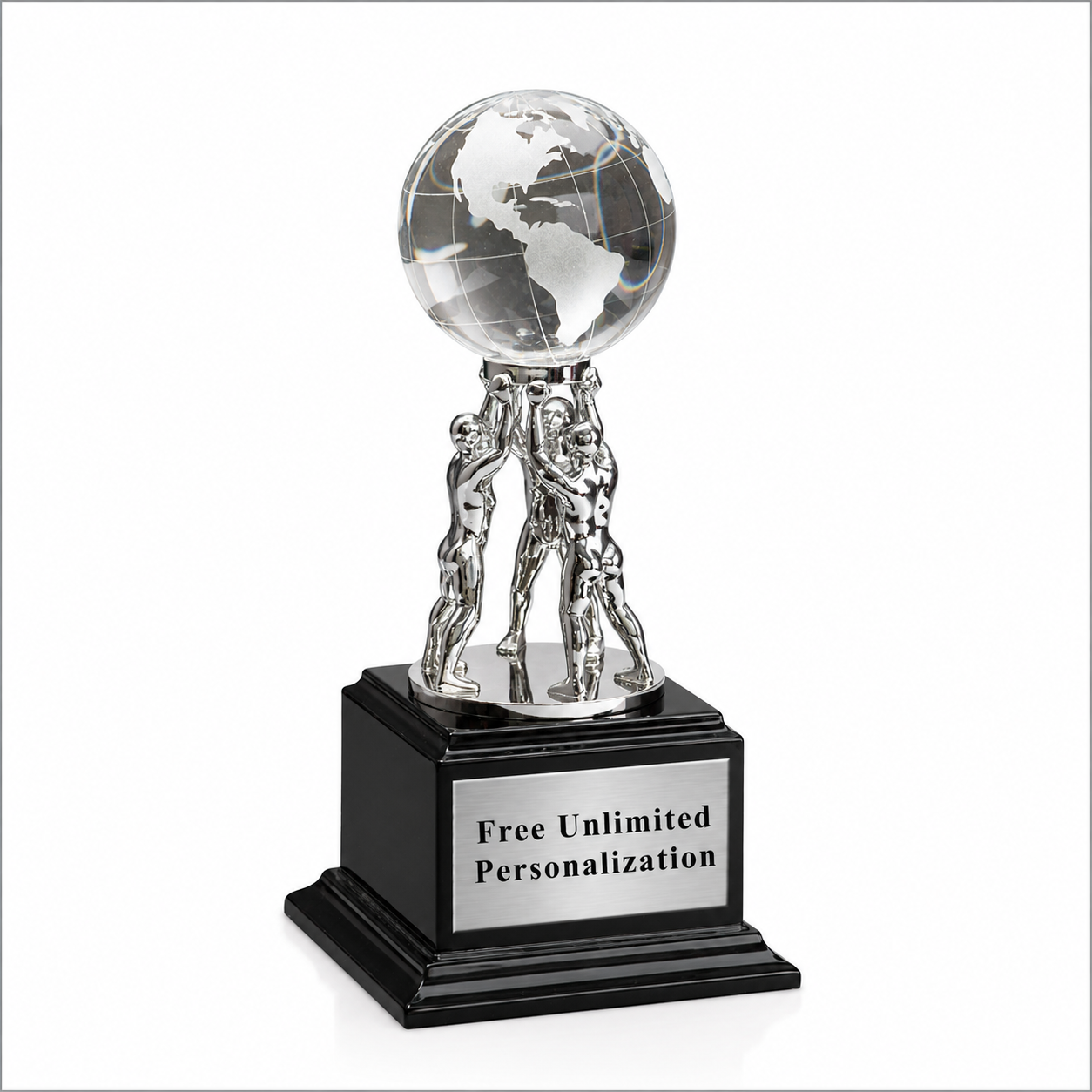Crystal Globe Teamwork Award – Personalized Recognition Trophy
