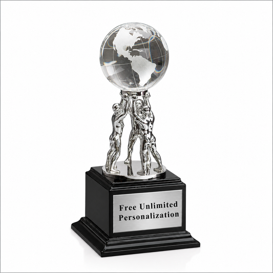 Crystal Globe Teamwork Award – Personalized Recognition Trophy