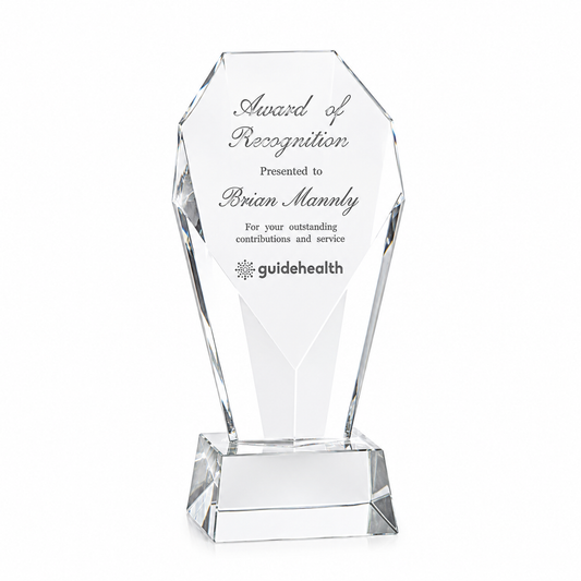 Diamond Tower Crystal Award – Custom Engraved Recognition Trophy