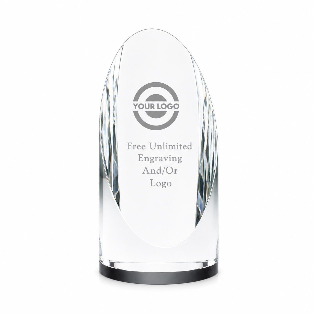 Oval Tower Crystal Award – Personalized Engraved Recognition Trophy