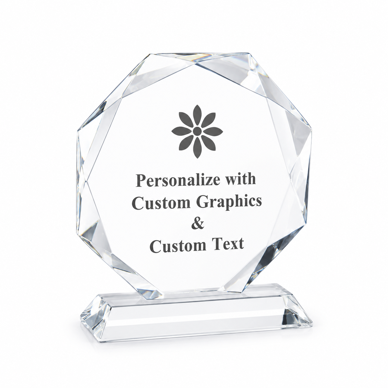 Octagon Crystal Award – Personalized Engraved Recognition Trophy