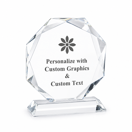 Octagon Crystal Award – Personalized Engraved Recognition Trophy