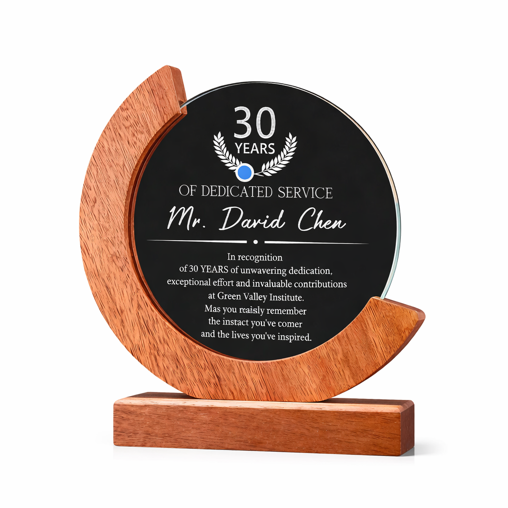 Stackable Service Awards Round Crystal Service Award – Personalized Engraved Trophy – Customize ...