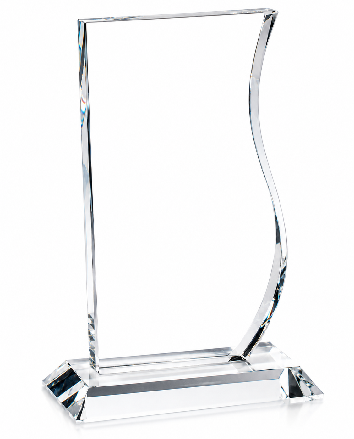 Personalized Engraved Curvy Crystal Award