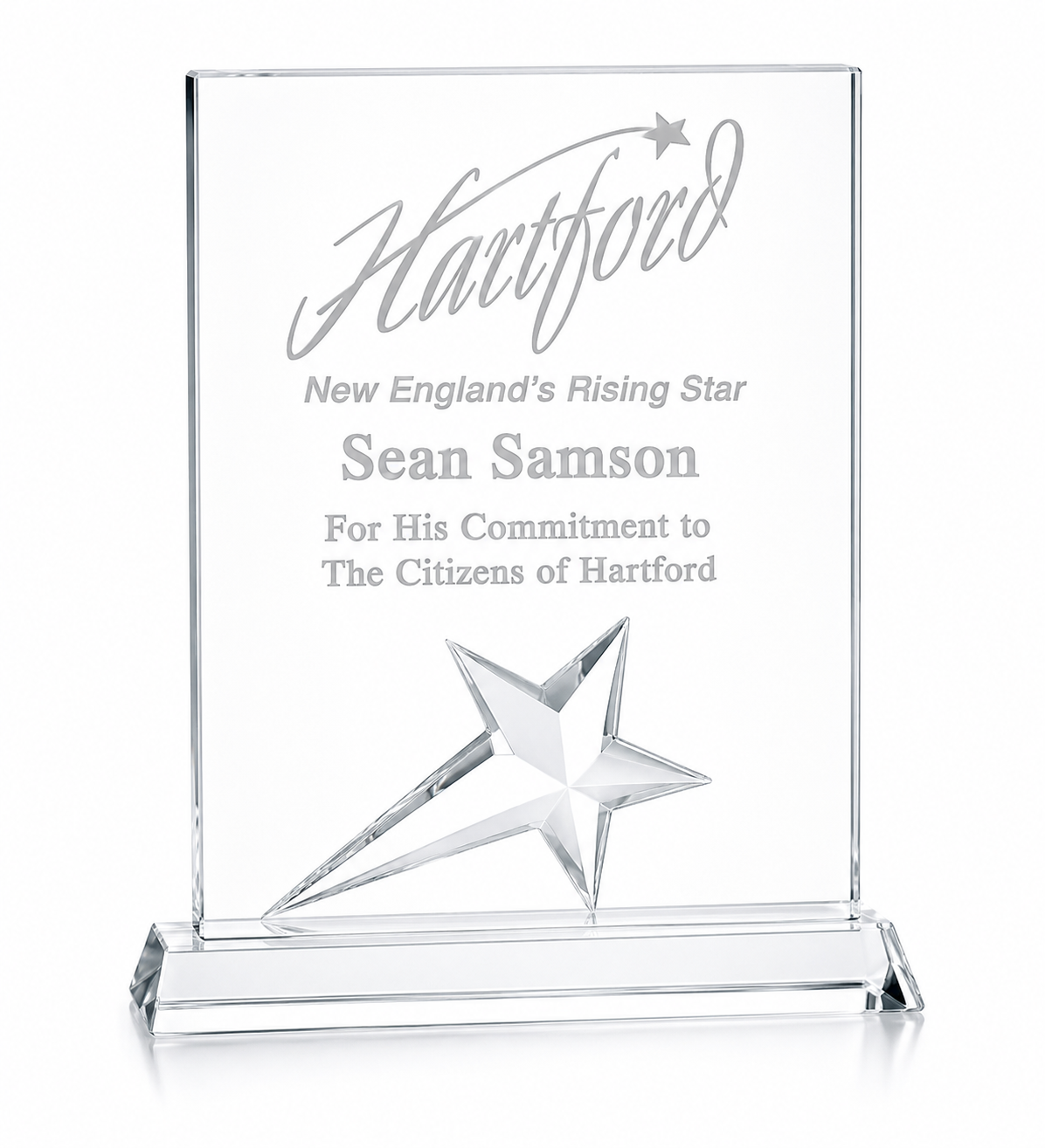 Personalized  Rectangle Crystal Star Award