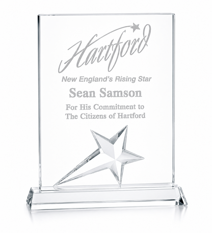 Personalized  Rectangle Crystal Star Award