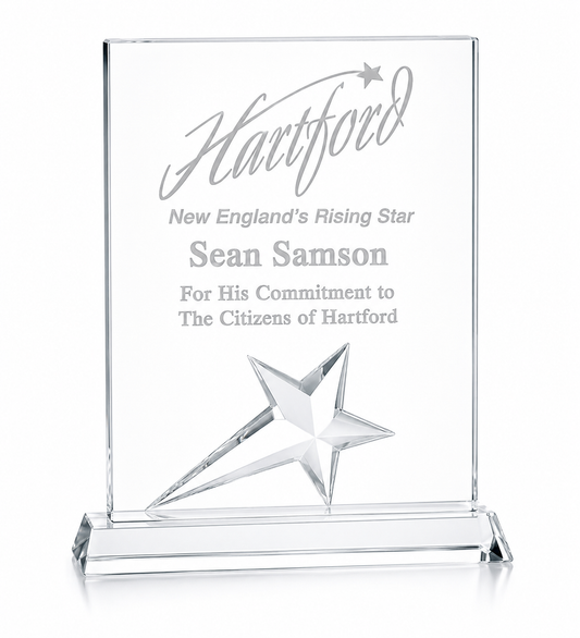 Personalized  Rectangle Crystal Star Award