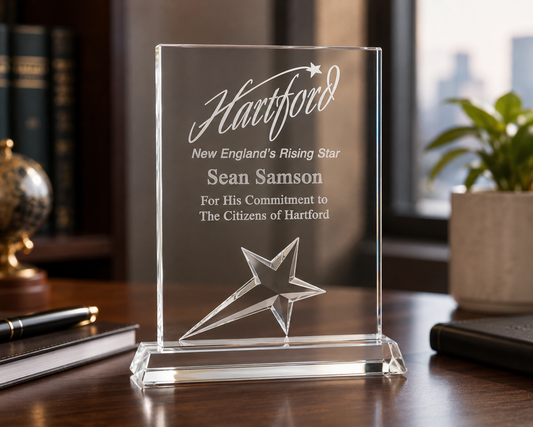 Personalized  Rectangle Crystal Star Award