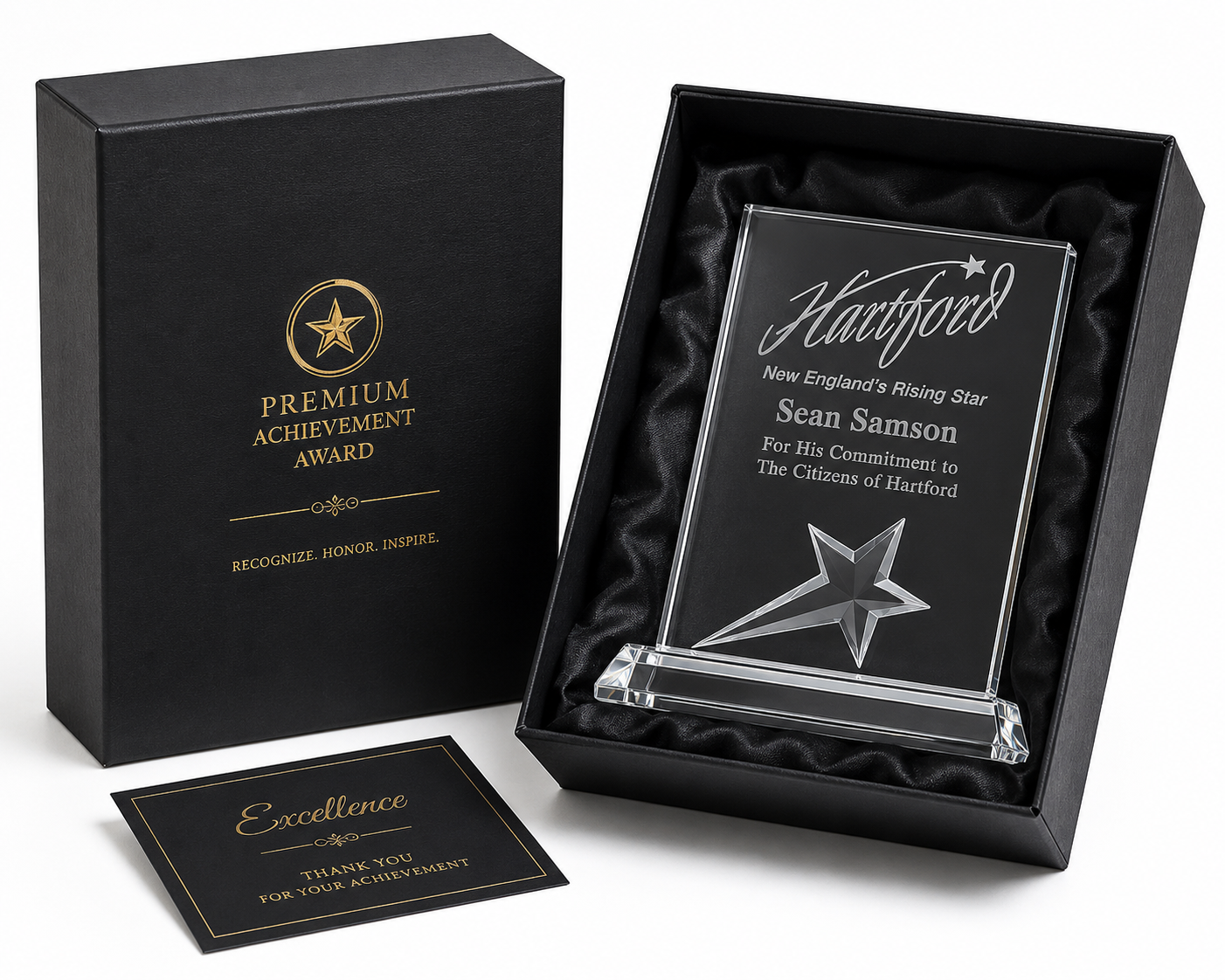 Personalized  Rectangle Crystal Star Award