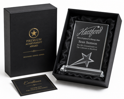 Personalized  Rectangle Crystal Star Award