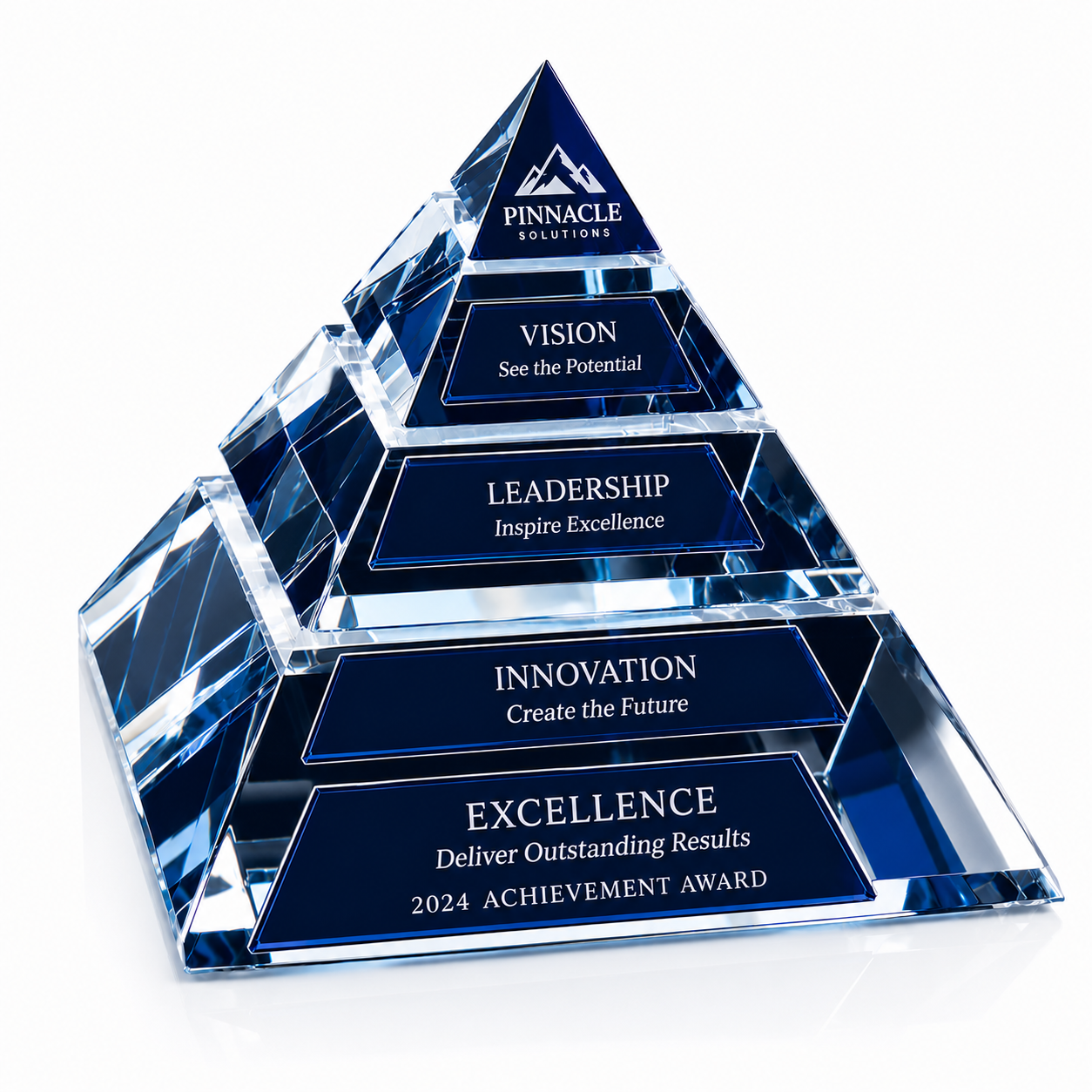 Personalized Apogee Pyramid Crystal Award Trophy