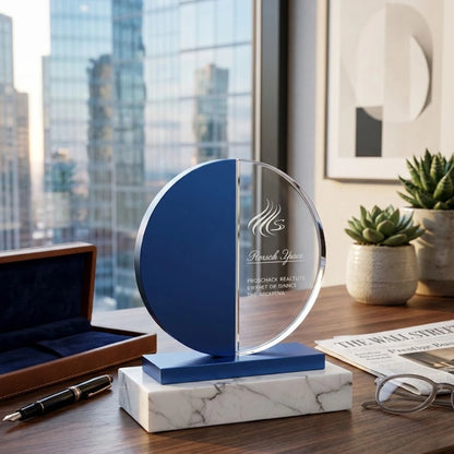 Azure Celestial Crystal Plaque Awards