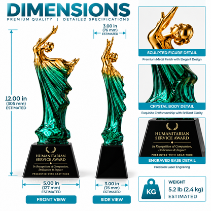 Elegant emerald | Custom Art Glass Humanitarian Service Award